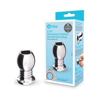 B-VIBE - ESSENTIALS 2.75 IN. ALUMINUM HOLLOW TUNNEL BUTT PLUG