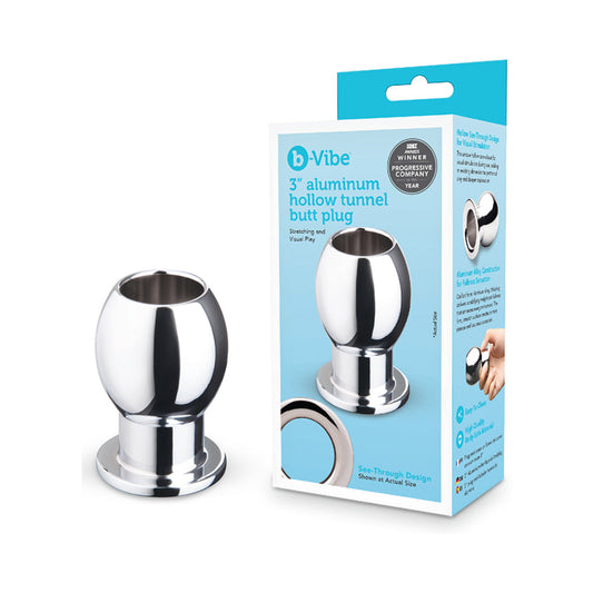 B-VIBE - ESSENTIALS 3 IN. ALUMINUM HOLLOW TUNNEL BUTT PLUG