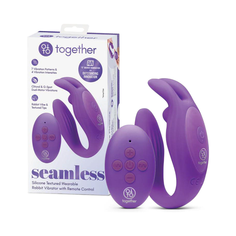 TOGETHER TOY - TOGETHER SEAMLESS SILICONE TEXTURED WEARABLE RABBIT VIBRATOR WITH REMOTE CONTROL
