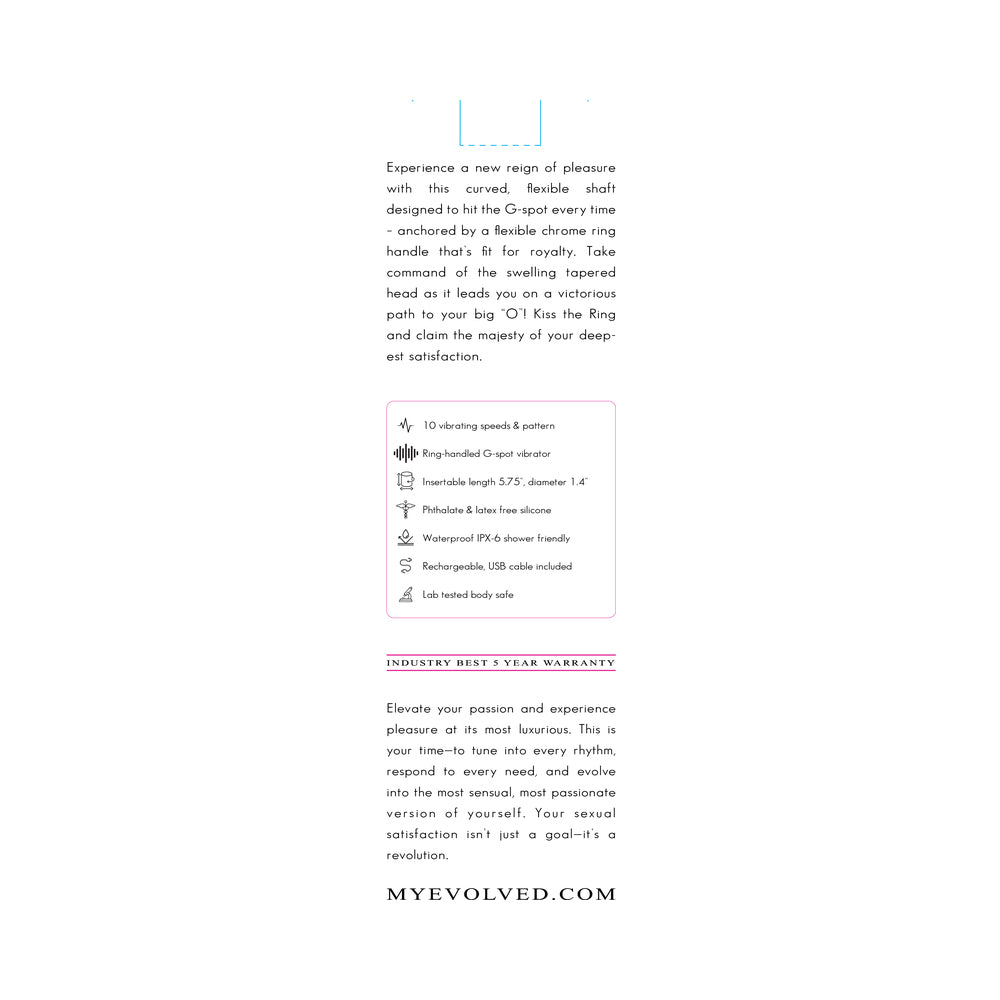 EVOLVED - KISS THE RING SILICONE RECHARGEABLE PINK