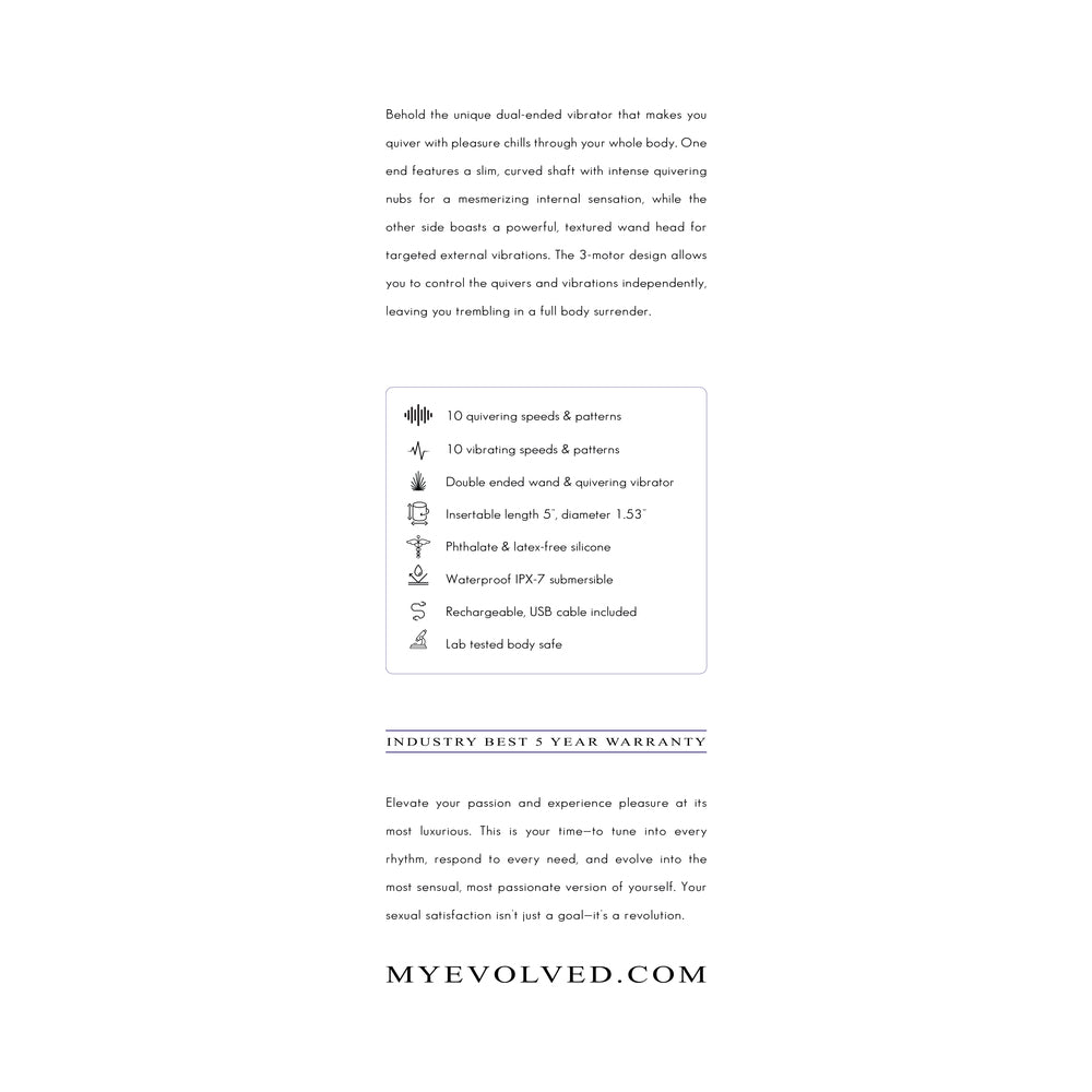 EVOLVED - SHIVER SILICONE RECHARGEABLE PURPLE