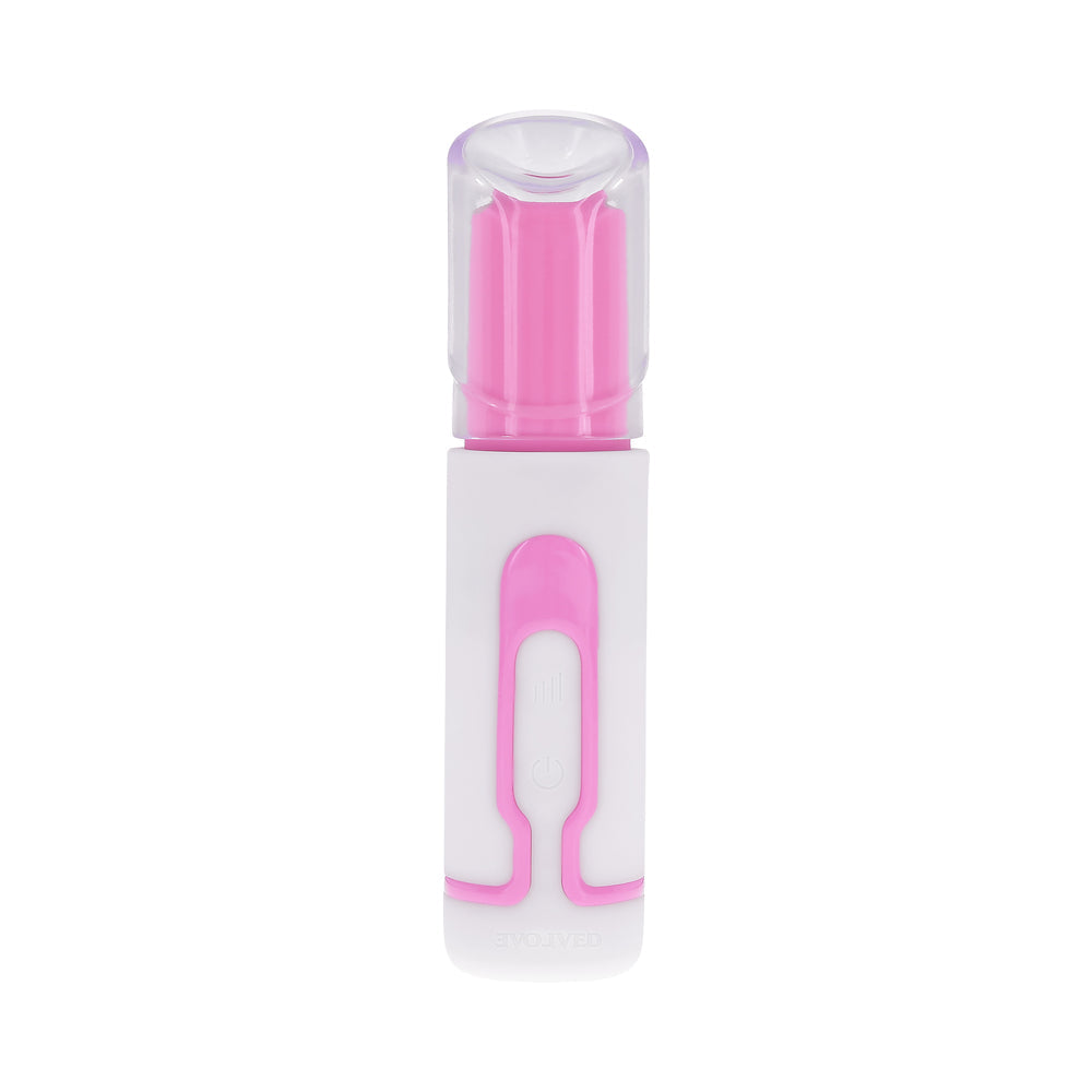 EVOLVED - PUCKER UP SILICONE RECHARGEABLE PINK/WHITE PEARL