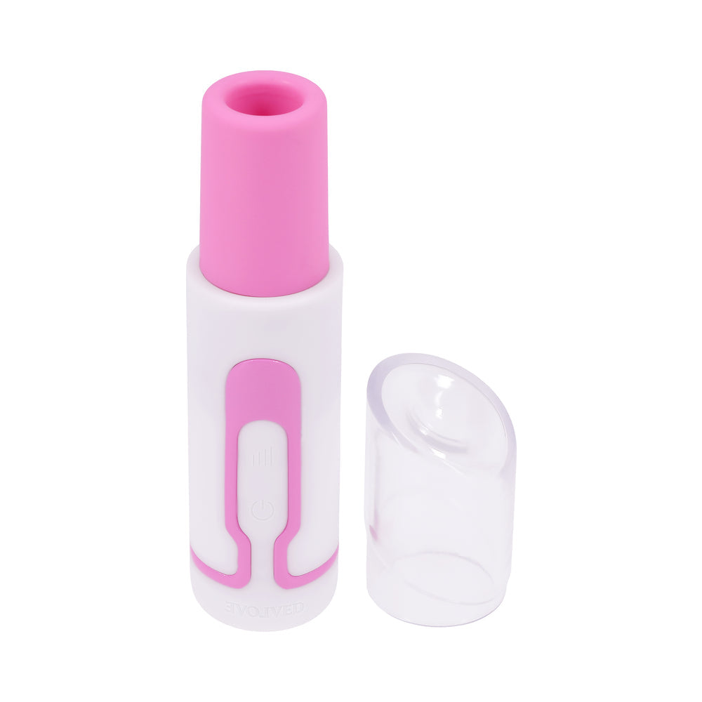 EVOLVED - PUCKER UP SILICONE RECHARGEABLE PINK/WHITE PEARL