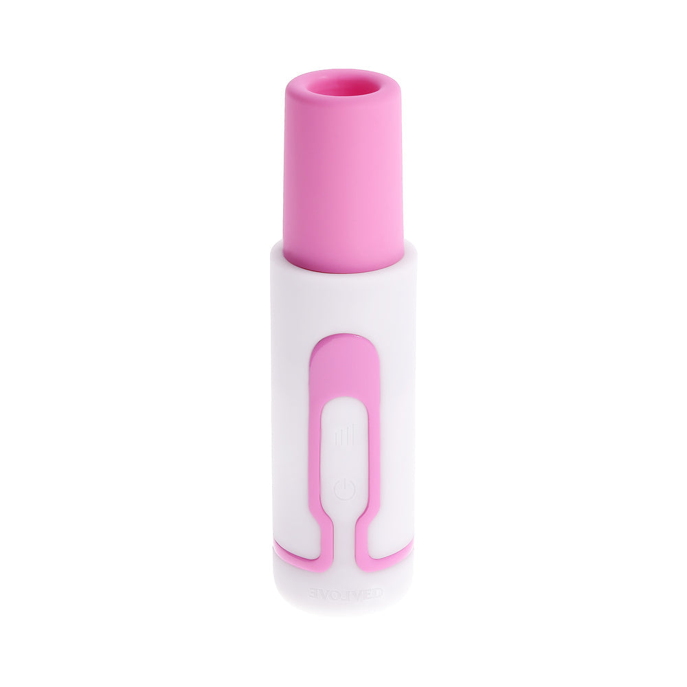 EVOLVED - PUCKER UP SILICONE RECHARGEABLE PINK/WHITE PEARL
