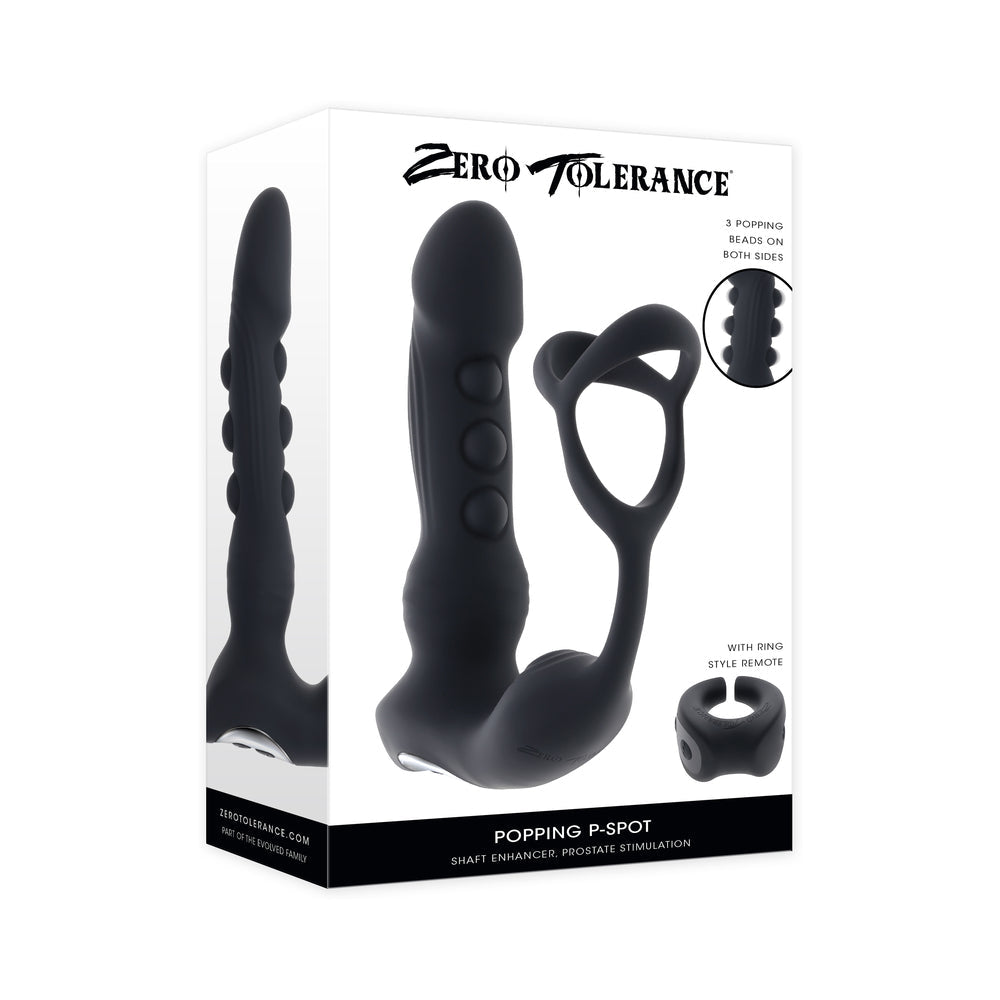 ZERO TOLERANCE - POPPING P-SPOT SILICONE RECHARGEABLE BLACK