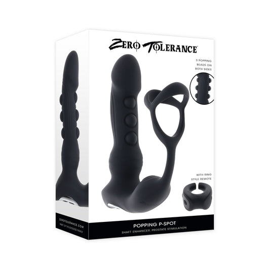 ZERO TOLERANCE - POPPING P-SPOT SILICONE RECHARGEABLE BLACK