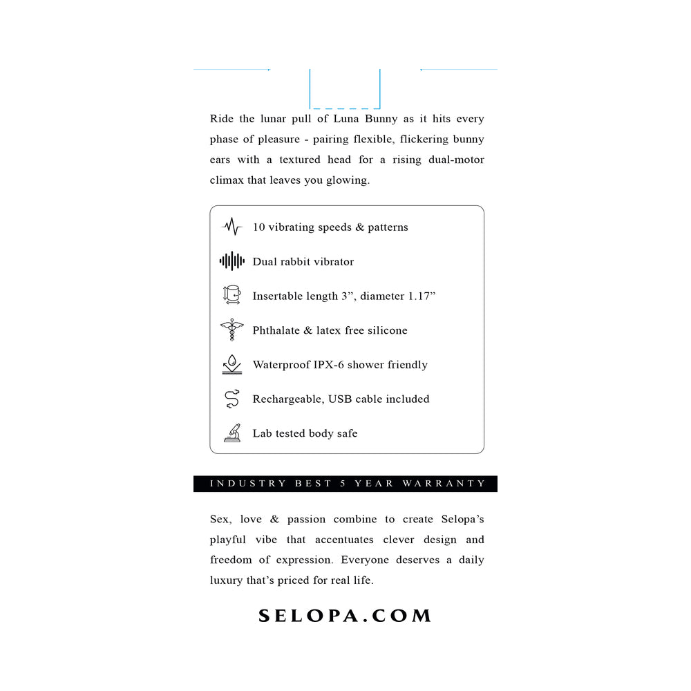 SELOPA - LUNA BUNNY SILICONE RECHARGEABLE PINK