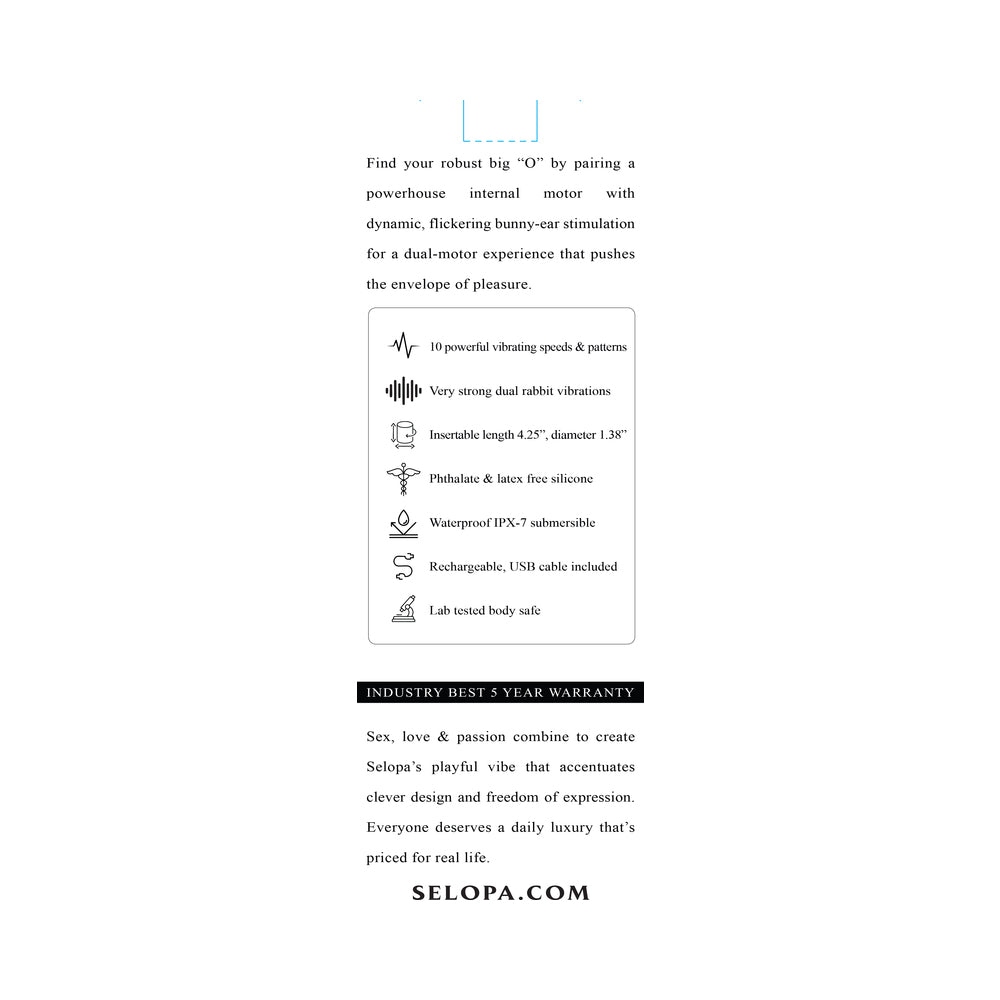 SELOPA - ROBUST RABBIT SILICONE RECHARGEABLE PINK