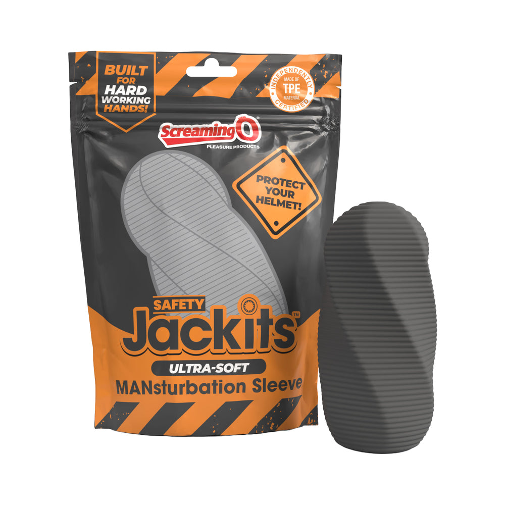 SCREAMING O - SAFETY JACKITS ULTRA-SOFT MANSTURBATION SLEEVE GREY