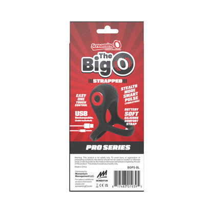 SCREAMING O - BIG O PRO STRAPPED VIBRATING RING BLACK