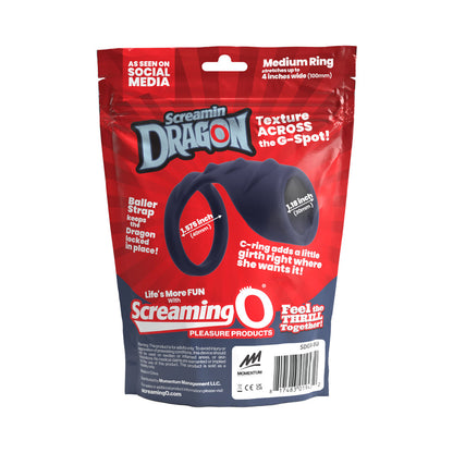 SCREAMING O - SCREAMIN'' DRAGON STORM DRAGON G-SPOT TEXTURE RING BLUE