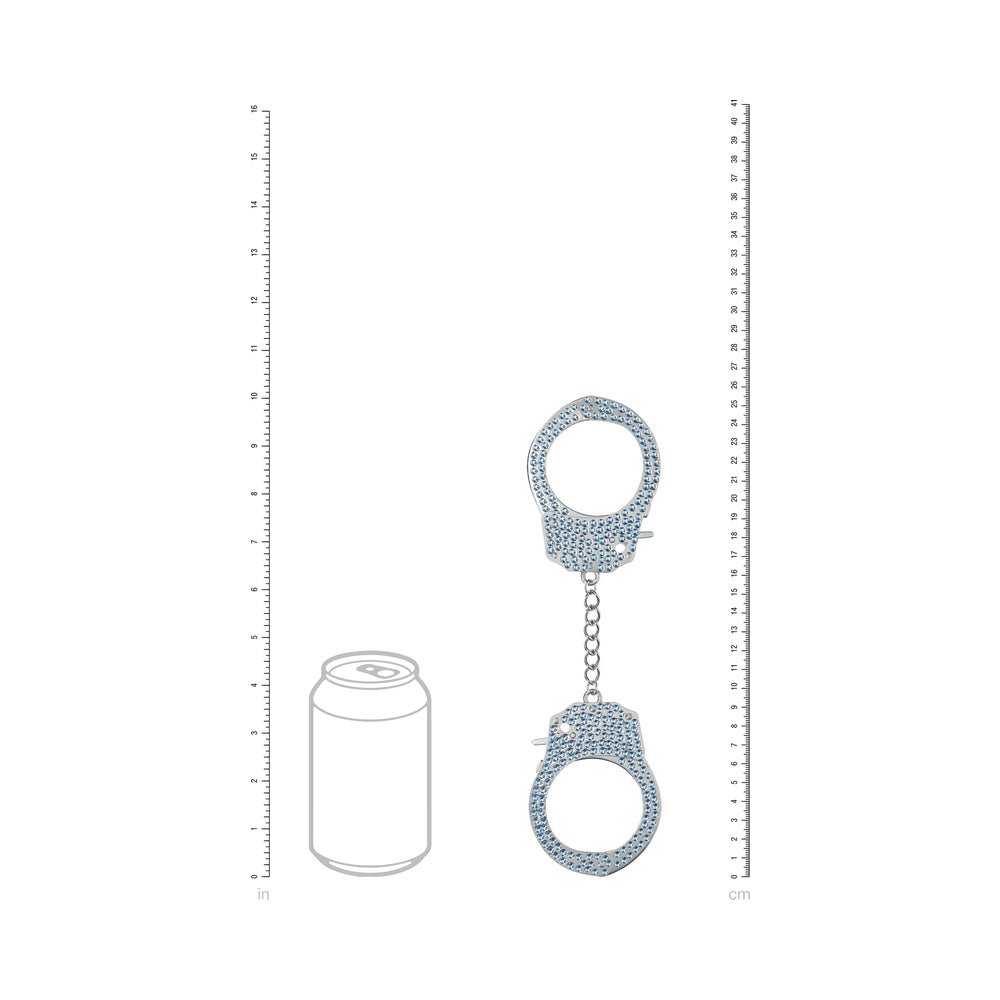 SHOTS - OUCH! HEAVY-DUTY DIAMOND HANDCUFFS BLUE
