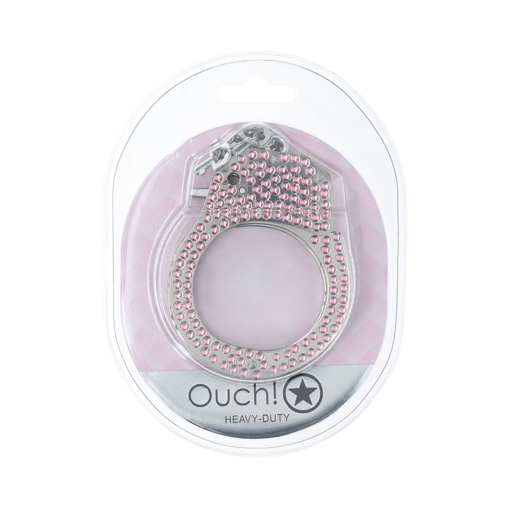 SHOTS - OUCH! HEAVY-DUTY DIAMOND HANDCUFFS PINK