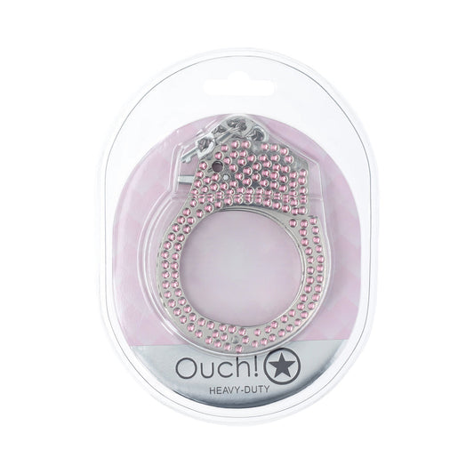 SHOTS - OUCH! HEAVY-DUTY DIAMOND HANDCUFFS PINK
