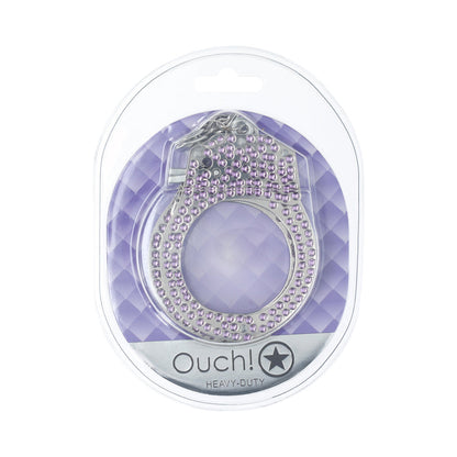 SHOTS - OUCH! HEAVY-DUTY DIAMOND HANDCUFFS PURPLE