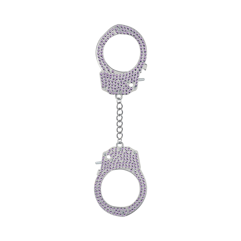 SHOTS - OUCH! HEAVY-DUTY DIAMOND HANDCUFFS PURPLE