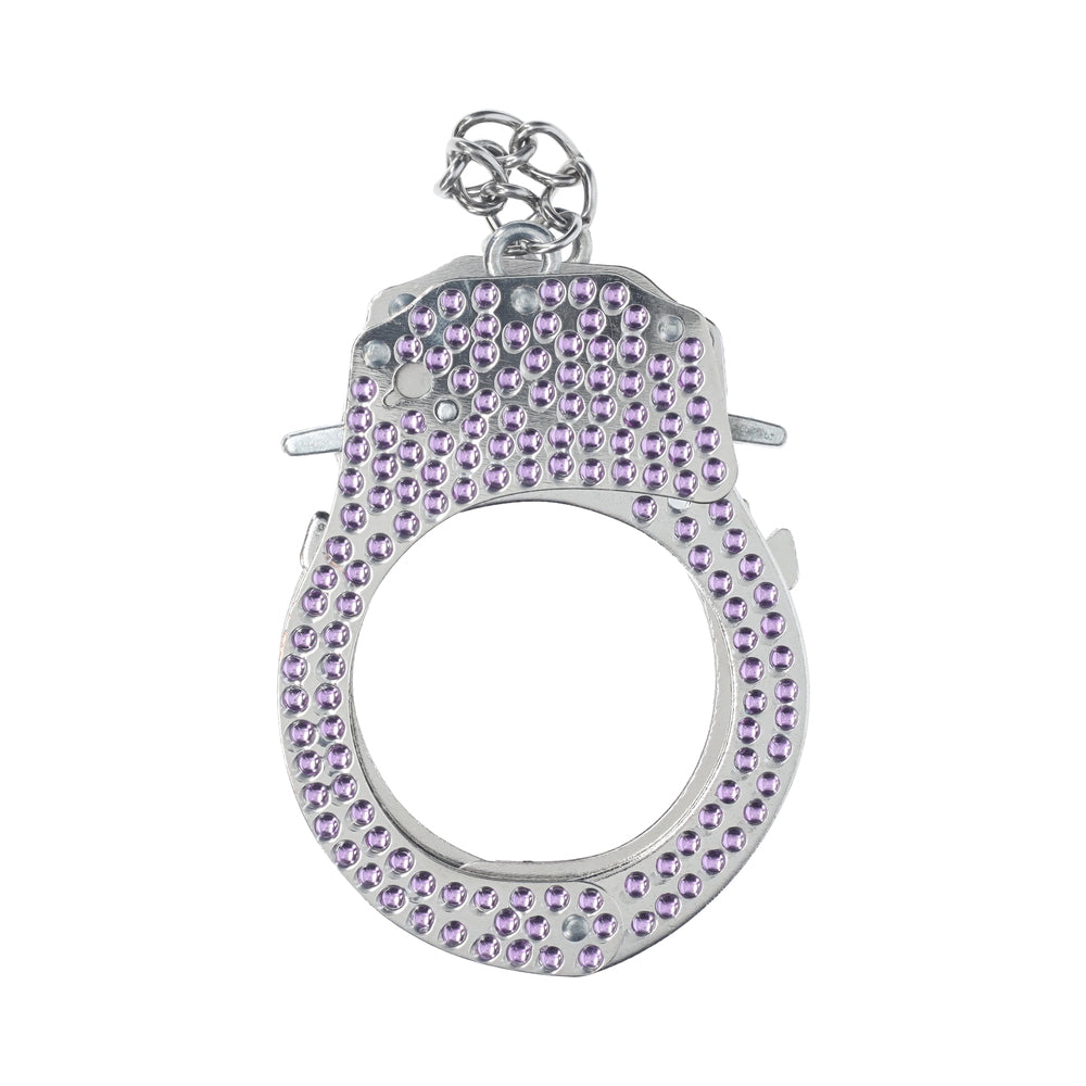 SHOTS - OUCH! HEAVY-DUTY DIAMOND HANDCUFFS PURPLE