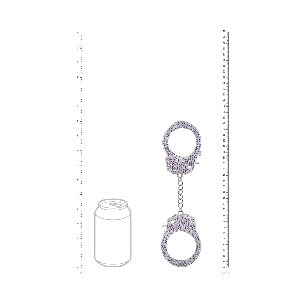 SHOTS - OUCH! HEAVY-DUTY DIAMOND HANDCUFFS PURPLE