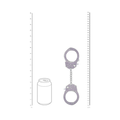 SHOTS - OUCH! HEAVY-DUTY DIAMOND HANDCUFFS PURPLE