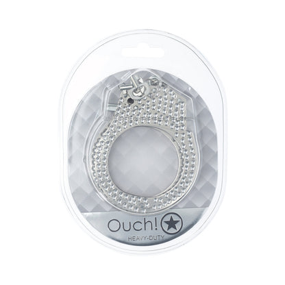 SHOTS - OUCH! HEAVY-DUTY DIAMOND HANDCUFFS SILVER