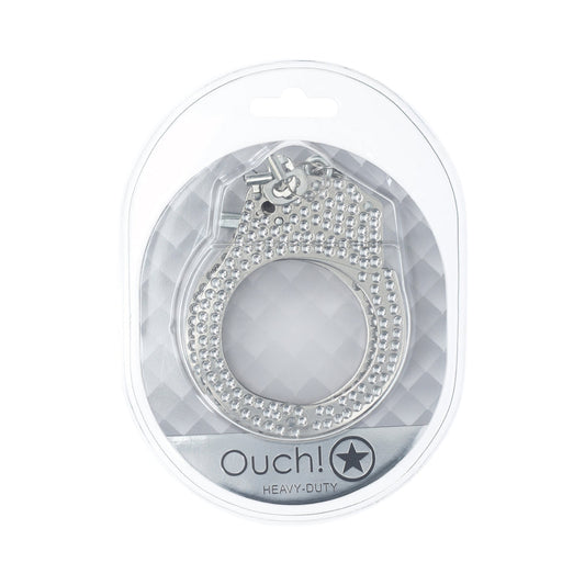 SHOTS - OUCH! HEAVY-DUTY DIAMOND HANDCUFFS SILVER