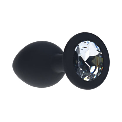 SHOTS - OUCH! SMALL ROUND DIAMOND BUTT PLUG 6 JEWELS BLACK