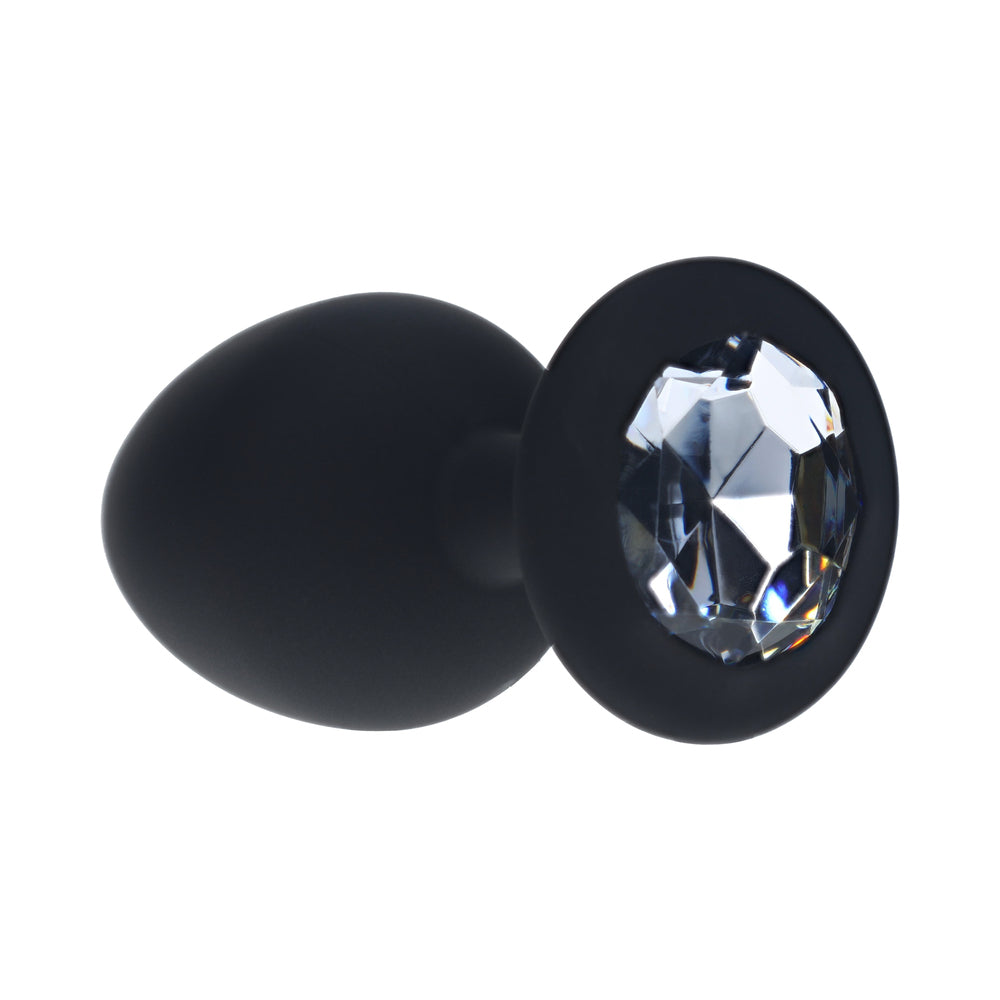 SHOTS - OUCH! LARGE ROUND DIAMOND BUTT PLUG 6 JEWELS BLACK