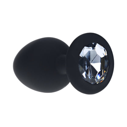 SHOTS - OUCH! LARGE ROUND DIAMOND BUTT PLUG 6 JEWELS BLACK