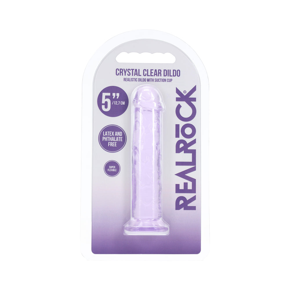 SHOTS - REALROCK REALISTIC DILDO 5 IN. PURPLE