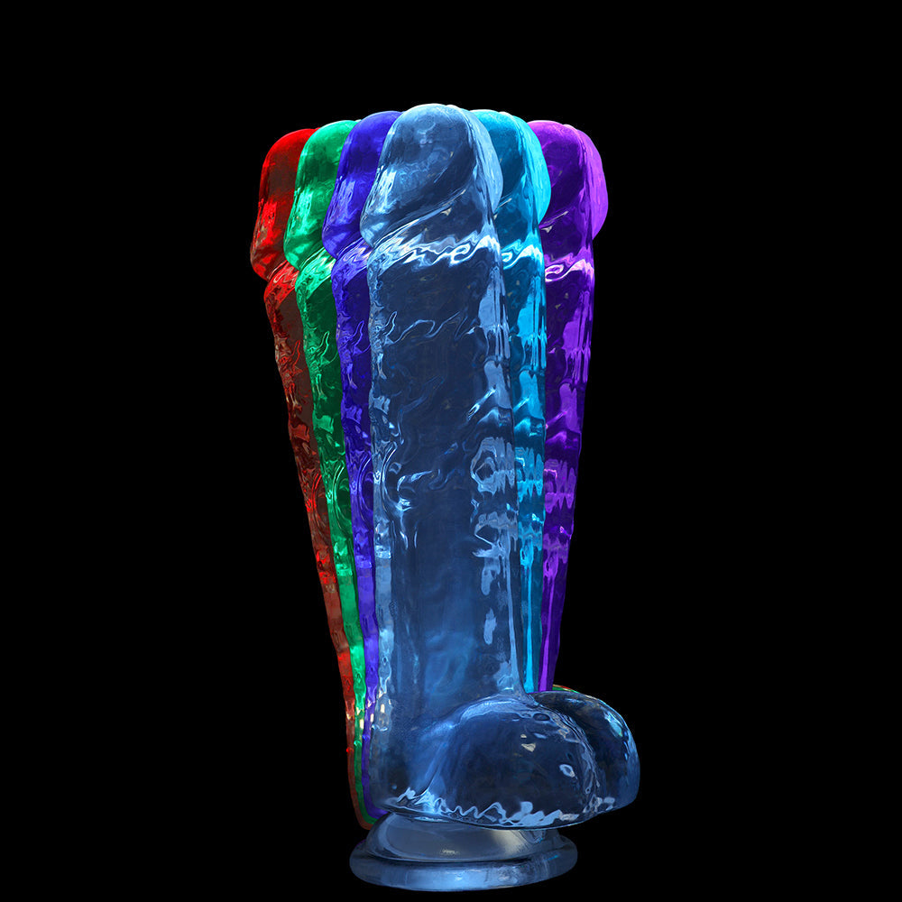 SHOTS - REALROCK CRYSTAL CLEAR LED TOUCH DONG 6 IN. TRANSLUCENT