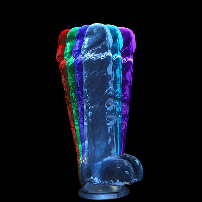 SHOTS - REALROCK CRYSTAL CLEAR LED TOUCH DONG 6 IN. TRANSLUCENT