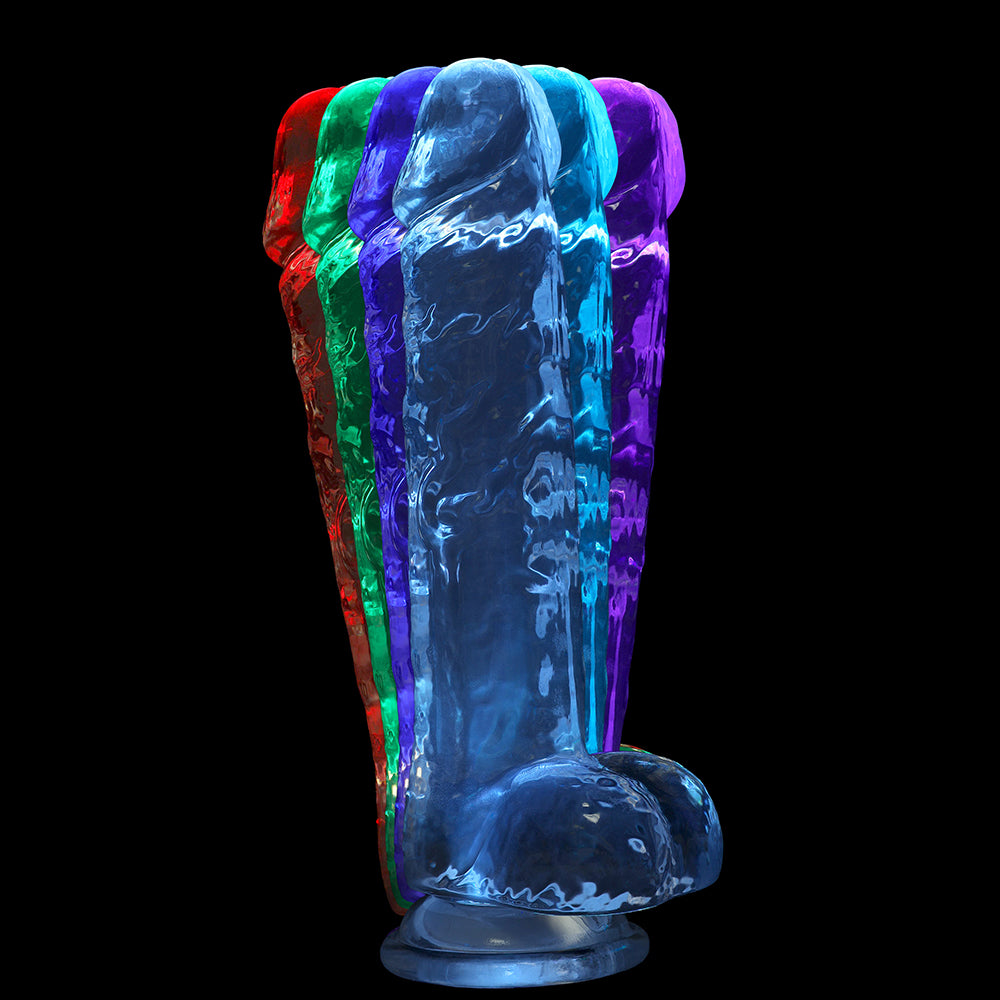 SHOTS - REALROCK CRYSTAL CLEAR LED TOUCH DONG 7 IN. TRANSLUCENT