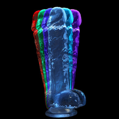 SHOTS - REALROCK CRYSTAL CLEAR LED TOUCH DONG 7 IN. TRANSLUCENT