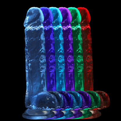 SHOTS - REALROCK CRYSTAL CLEAR LED TOUCH DONG 7 IN. TRANSLUCENT