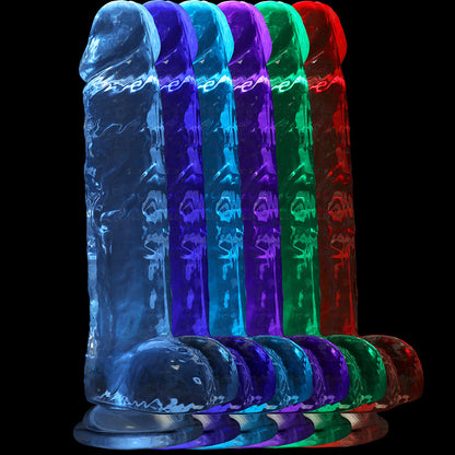 SHOTS - REALROCK CRYSTAL CLEAR LED TOUCH DONG 8 IN. TRANSLUCENT