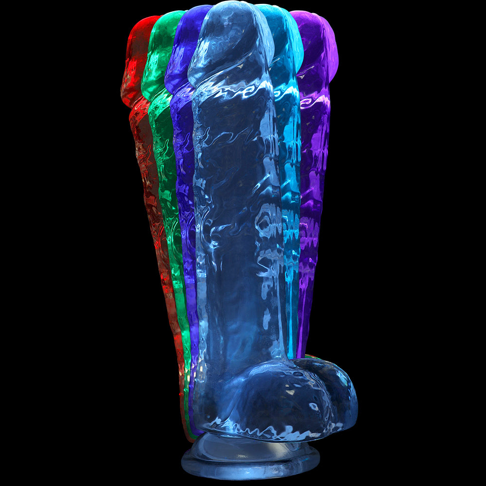 SHOTS - REALROCK CRYSTAL CLEAR LED TOUCH DONG 8 IN. TRANSLUCENT
