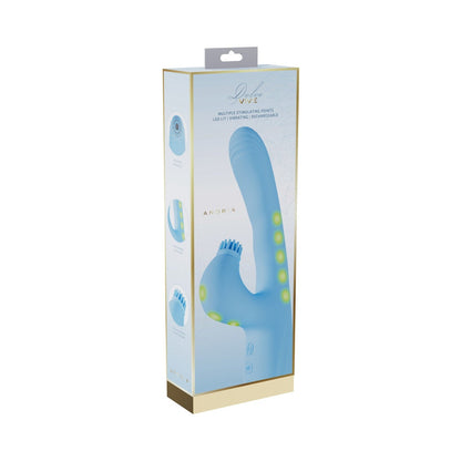 SHOTS - VIVE ANDRIA LED G-SPOT VIBRATING AND TAP CLIT STIMULATOR BLUE