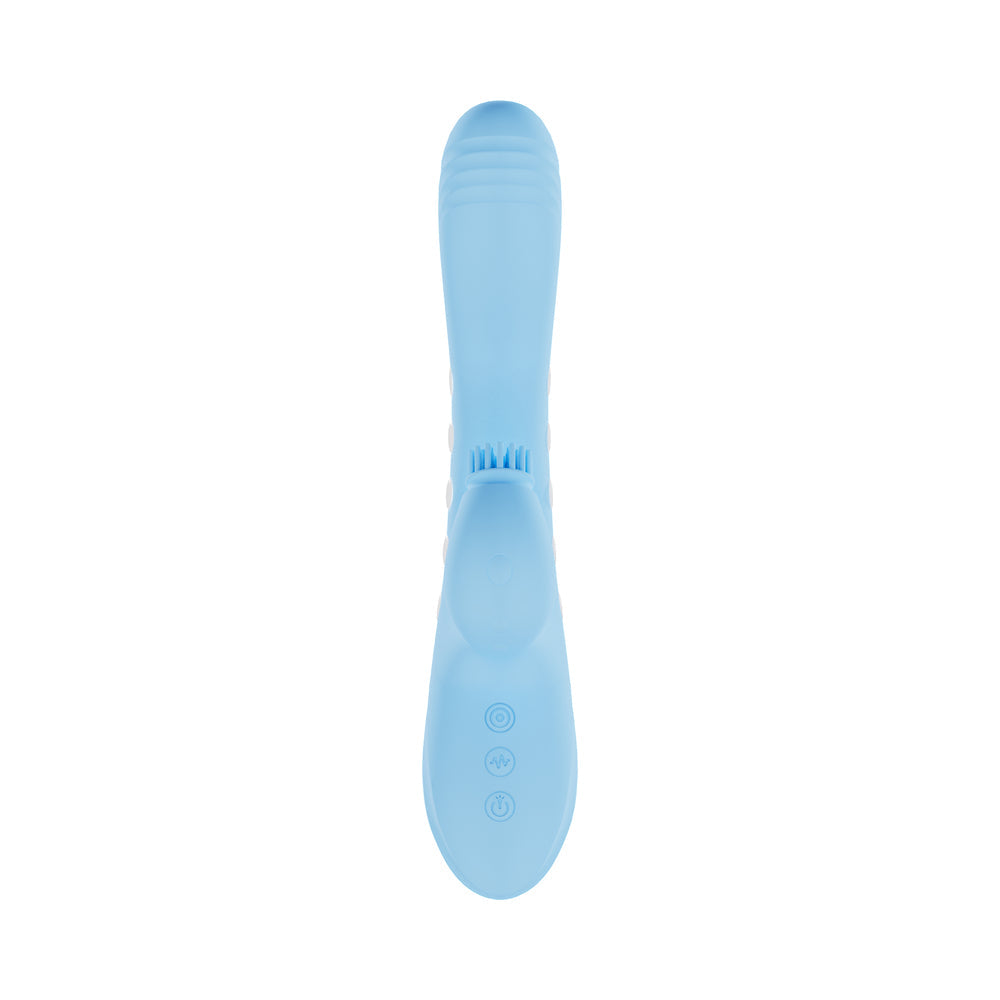 SHOTS - VIVE ANDRIA LED G-SPOT VIBRATING AND TAP CLIT STIMULATOR BLUE