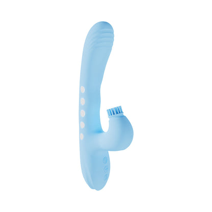 SHOTS - VIVE ANDRIA LED G-SPOT VIBRATING AND TAP CLIT STIMULATOR BLUE