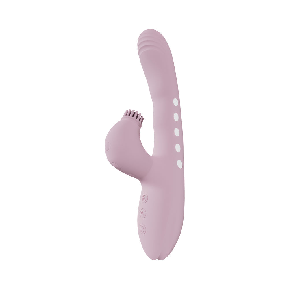 SHOTS - VIVE ANDRIA LED G-SPOT VIBRATING AND TAP CLIT STIMULATOR PINK