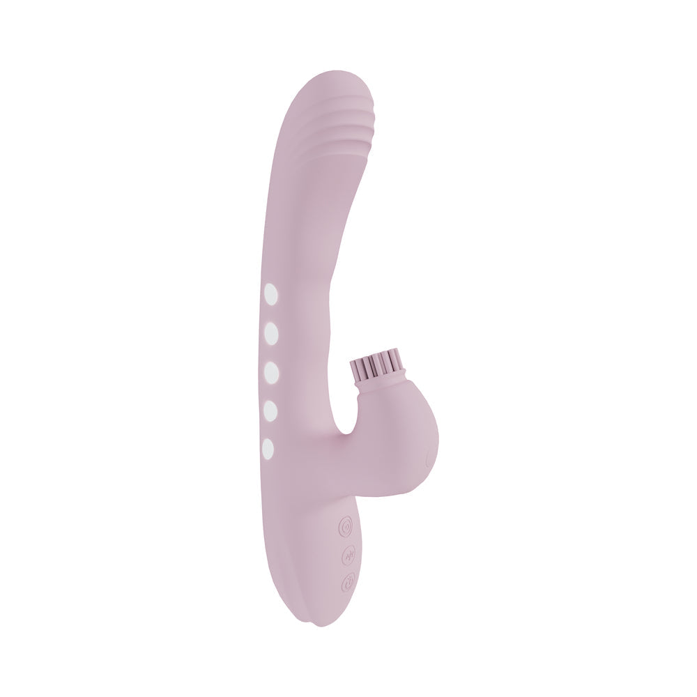 SHOTS - VIVE ANDRIA LED G-SPOT VIBRATING AND TAP CLIT STIMULATOR PINK