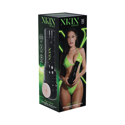 SHOTS - XKIN AZA VELVET VAGINA TORCH VIBRATING MASTURBATOR BLACK