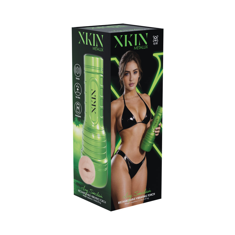 SHOTS - XKIN IVY SINCLAIR MOUTH TORCH VIBRATING MASTURBATOR METALLIC GREEN