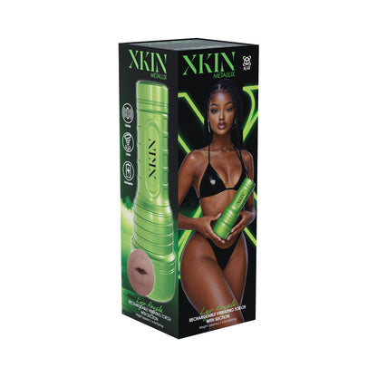 SHOTS - XKIN LYV ROYALE MOUTH VIBRATING + SUCTION TORCH MASTURBATOR METALLIC GREEN