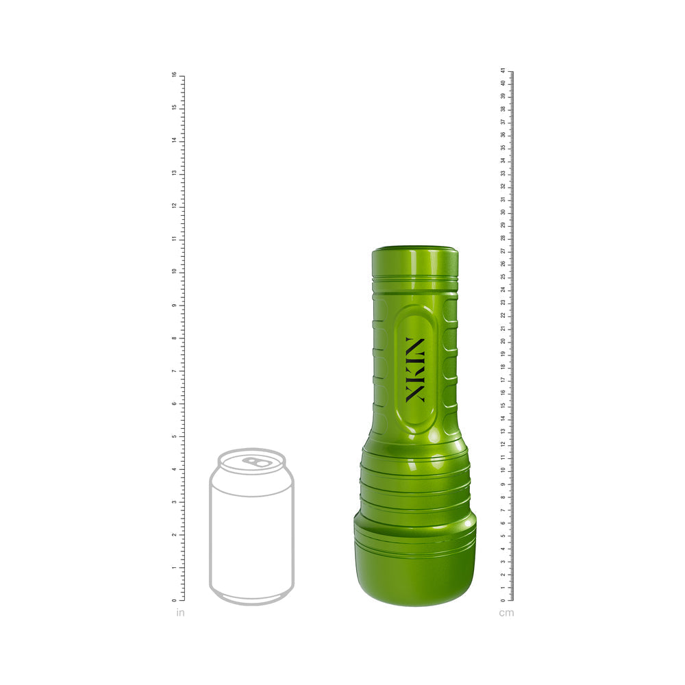 SHOTS - XKIN LYV ROYALE MOUTH VIBRATING + SUCTION TORCH MASTURBATOR METALLIC GREEN