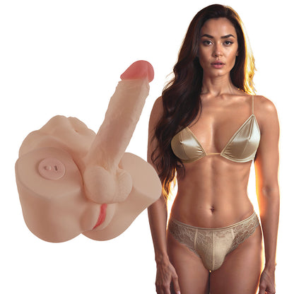 SHOTS - XKIN BODY-FORMS RENEE LOVEGOOD TRANS POSABLE VIBRATING PENIS + SUCTION VAGINA
