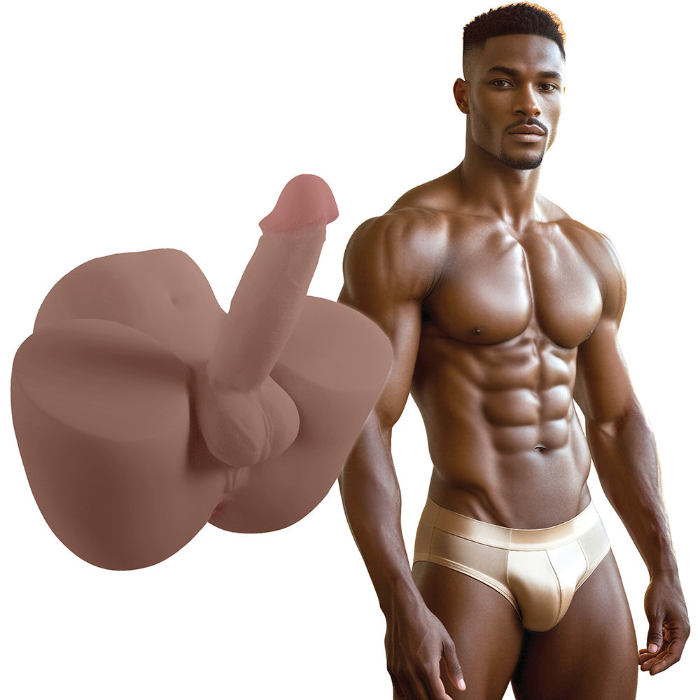 SHOTS - XKIN BODY-FORMS JAXX CROWE DUAL DENSITY PENIS WITH VIBRATING BULLET