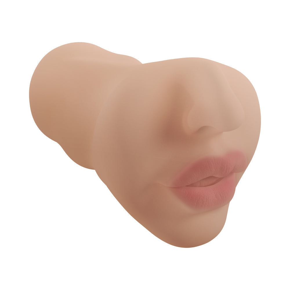 SHOTS - XKIN CRINSOM HEX MOUTH MASTURBATOR WITH VIBRATING BULLET