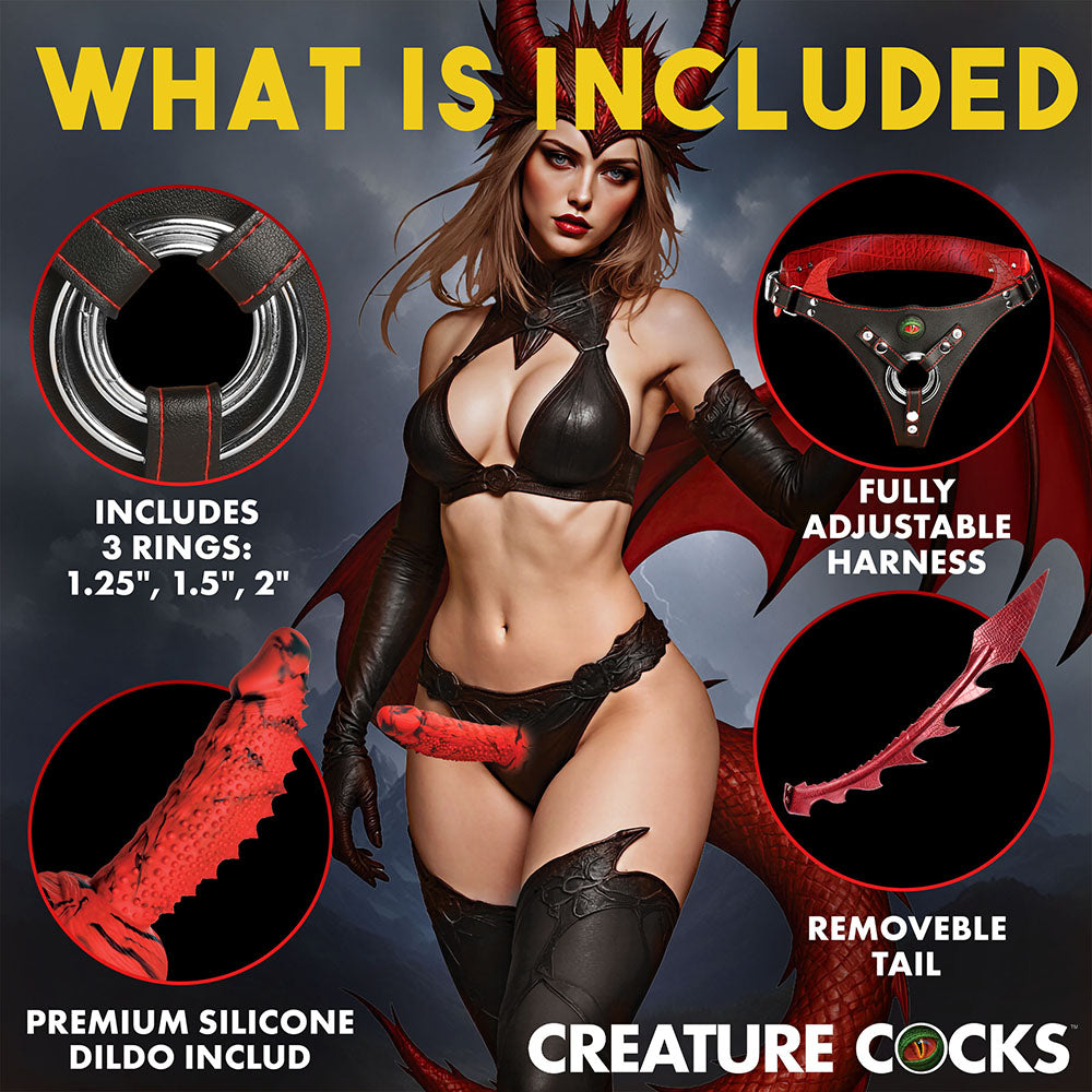 XR BRANDS - CREATURE COCKS DRAGON TAIL STRAP-ON HARNESS