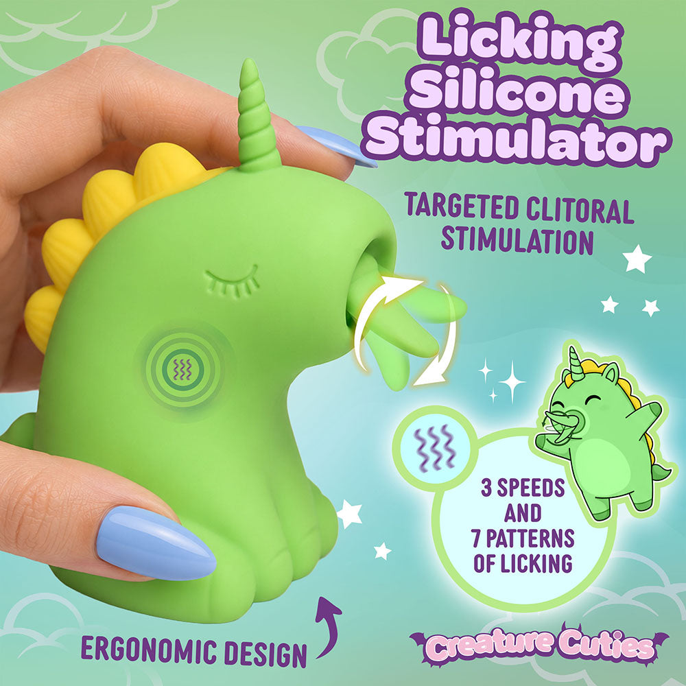 XR BRANDS - CREATURE CUTIES LICKING SILICONE UNICORN STIMULATOR